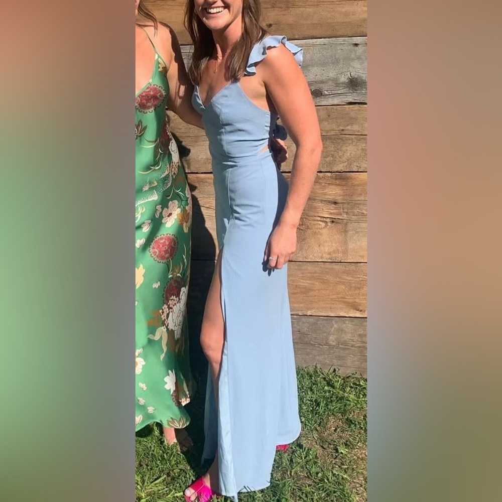 Showpo Light Blue Backless Dress